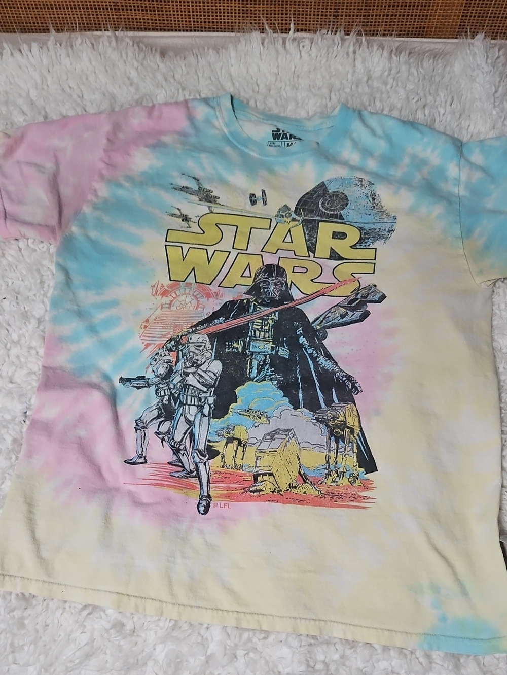 Star Wars Pastel Tie-Dye Graphic Tee - Pink Blue Yellow